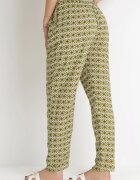 j.stars Pantaloni verde închis din vâscoză cu imprimeu geometric Daleoli