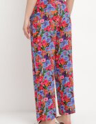 j.stars Pantaloni Violet-Roz Drepți din Viscoză cu Imprimeu Floral Yadolle