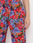 j.stars Pantaloni Violet-Roz Drepți din Viscoză cu Imprimeu Floral Yadolle