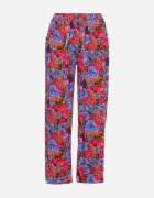 j.stars Pantaloni Violet-Roz Drepți din Viscoză cu Imprimeu Floral Yadolle