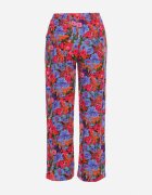 j.stars Pantaloni Violet-Roz Drepți din Viscoză cu Imprimeu Floral Yadolle