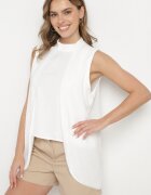 j studio Bluză Albă Asimetrică cu Laterale Mai Lungi Fadeleira