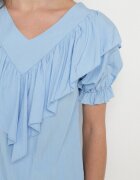 j studio Bluză albastră deschisă din Vâscoză și Volane Fadevia