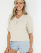 j studio Bluză Bejă cu Mâneci Rulate Ravynne