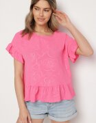 j studio Bluză Fucsia Oversize cu Volane Livelle