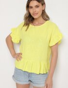 j studio Bluză Galbenă cu croială Oversize cu Volane Livelle