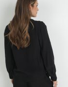 j studio Bluză Neagră cu Mânecă bufantă și Decolteu în V Lesna
