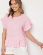 j studio Bluză Roz Oversized cu volane Livelle