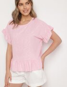 j studio Bluză Roz Oversized cu volane Livelle