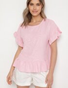 j studio Bluză Roz Oversized cu volane Livelle