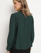 j studio Bluză Verde închis cu Mânecă bufantă și Decolteu în V Lesna
