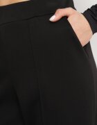 j studio Pantaloni Negri Largi din Vâscoză cu dungă Silhiris