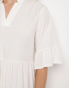 j studio Rochie Albă Cloș cu Vâscoză Ornată cu Volane Eviriane