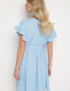 j studio Rochie Albastru deschis Decorată cu volane și cu curea Izulira