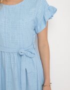 j studio Rochie Albastru deschis Decorată cu volane și cu curea Izulira