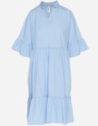 j studio Rochie Albastru deschis Evazată din Viscoză Decorată cu volane Eviriane
