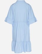j studio Rochie Albastru deschis Evazată din Viscoză Decorată cu volane Eviriane