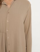 j studio Rochie Asimetrică Bej închis cu croială de cămașă cu elastic în talie Elodina