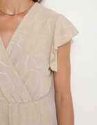j studio Rochie bej petrecută decorată cu volane și curea Liliessa