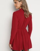 j studio Rochie Bordeaux Asimetrică cu croi de cămașă cu elastic în talie Elodina