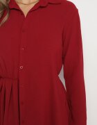 j studio Rochie Bordeaux Asimetrică cu croi de cămașă cu elastic în talie Elodina
