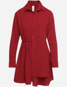 j studio Rochie Bordeaux Asimetrică cu croi de cămașă cu elastic în talie Elodina
