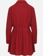 j studio Rochie Bordeaux Asimetrică cu croi de cămașă cu elastic în talie Elodina