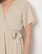 j studio Rochie de cocktail Bej cu paiete decorată cu o curea Ziliane