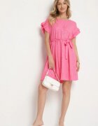 j studio Rochie Fucsia Decorată cu volane și curea Izulira