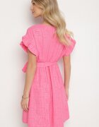 j studio Rochie Fucsia Decorată cu volane și curea Izulira
