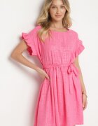 j studio Rochie Fucsia Decorată cu volane și curea Izulira