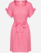 j studio Rochie Fucsia Decorată cu volane și curea Izulira