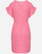 j studio Rochie Fucsia Decorată cu volane și curea Izulira