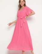 j studio Rochie Fucsia Sclipitoare De Cocktail Cu Centură Ziliane