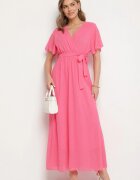 j studio Rochie Fucsia Sclipitoare De Cocktail Cu Centură Ziliane