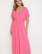j studio Rochie Fucsia Sclipitoare De Cocktail Cu Centură Ziliane