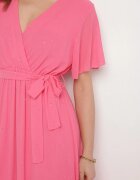 j studio Rochie Fucsia Sclipitoare De Cocktail Cu Centură Ziliane