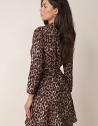 j studio Rochie Mini Maro cu Imprimeu Animal și Curea Legată în Talie Crossie