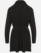 j studio Rochie Neagră Asimetrică cu croială tip cămașă cu elastic în talie Elodina