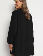 j studio Rochie Neagră dreaptă evazată cu nasturi decorativi Alcionete