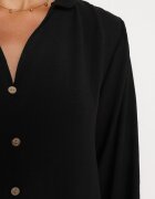 j studio Rochie Neagră dreaptă evazată cu nasturi decorativi Alcionete
