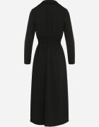 j studio Rochie Neagră Evazată Midi cu Decolteu Petrecut și Elastic în Talie Ametis