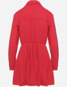 j studio Rochie roșie asimetrică stil cămașă cu elastic în talie Elodina