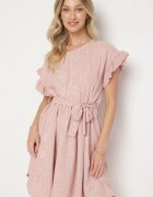 j studio Rochie Roz închis Decorată cu Volane și cu o Curea Izulira