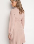 j studio Rochie Roz Plisată cu Legătură Decorativă și Elastic în Talie Melondria