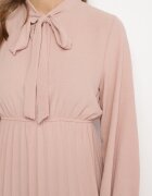 j studio Rochie Roz Plisată cu Legătură Decorativă și Elastic în Talie Melondria