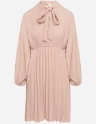 j studio Rochie Roz Plisată cu Legătură Decorativă și Elastic în Talie Melondria