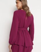 j studio Rochie Salopetă Petrecută Violet Mini cu Volan Bomina