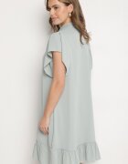j studio Rochie tip cămașă Verde deschis cu nasturi și volane Tenalena