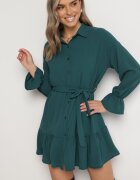 j studio Rochie tip cămașă verde închis cu cordon Stevania